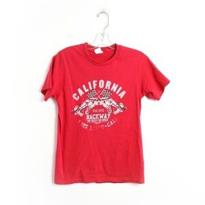 California Raceway women’s t-shirt red loose fit S race car Formula 1 graphic